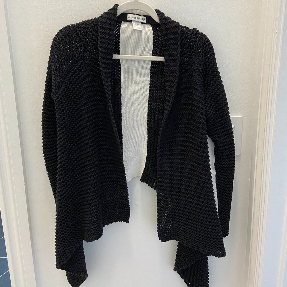 Juliette Jake Black and White Knit Cardigan